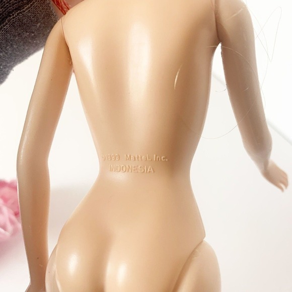 Disney Little Mermaid Ariel Barbie Doll Mattel Vintage 1999 Red Hair Pink Dress - Picture 5 of 6